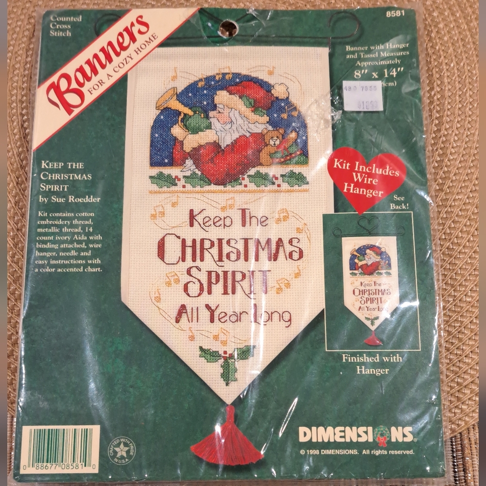 New, Unopened Christmas Counted Cross Stitch Banner Kit by Dimensions